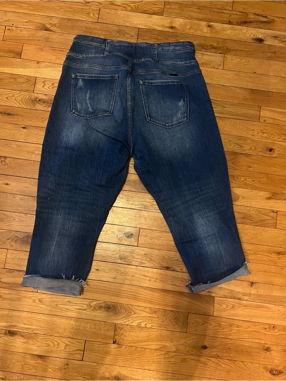 KanCan Dark Blue Distressed Cropped Jeans - Picture 2 of 8